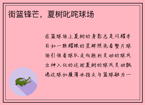 街篮锋芒，夏树叱咤球场